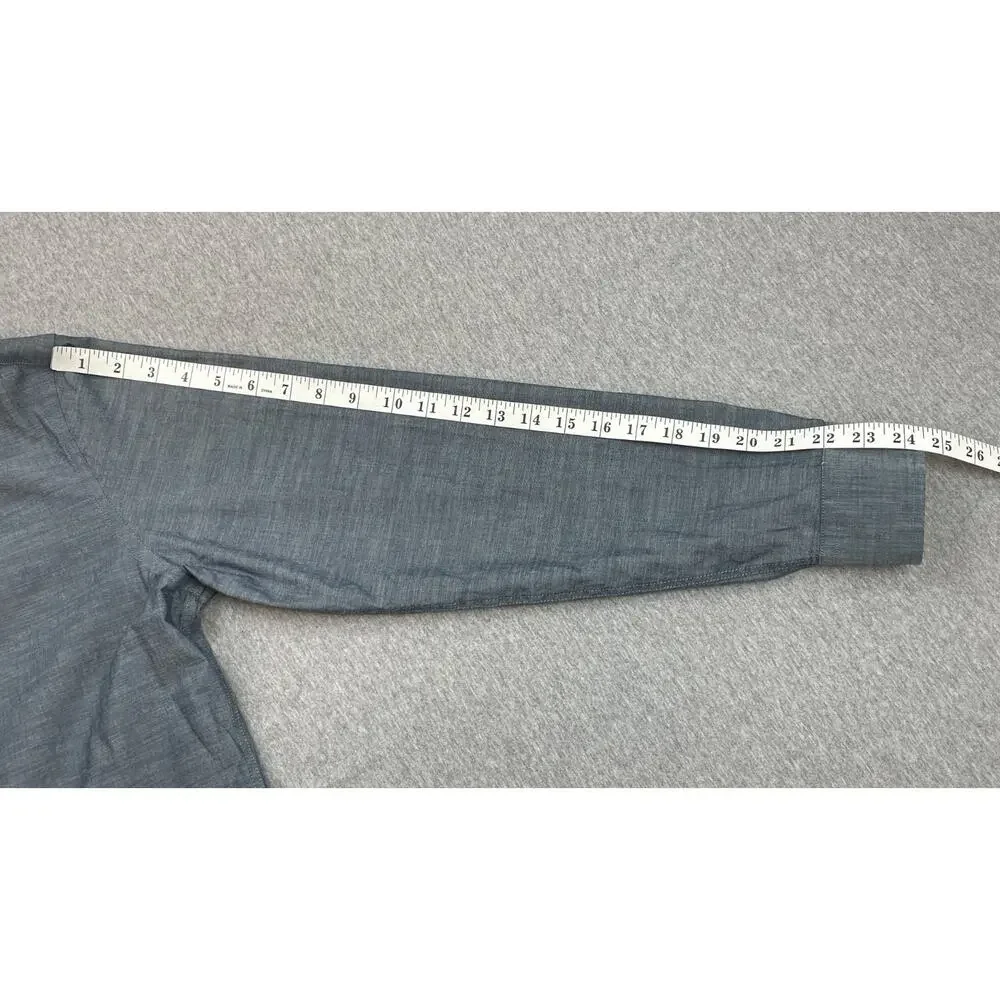 Banana Republic Shirt Men‎ Medium Gray 100% Cotton Long Sleeve Button Up